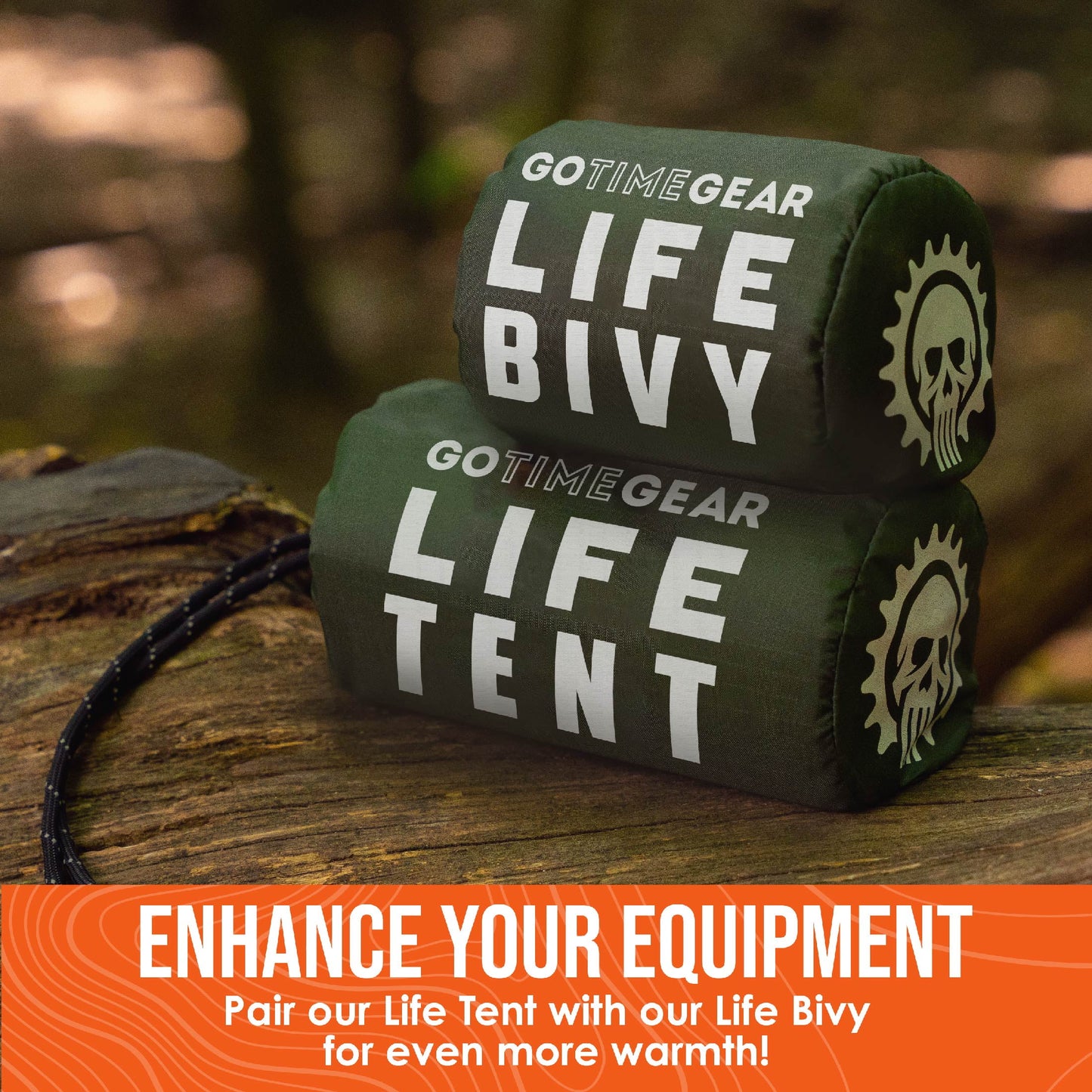 | Life Tent Emergency Survival Shelter - 2 Person Tube Tent | Waterproof, Windproof, Thermal | Includes Survival Whistle, Paracord Rope & Portable, Lightweight Nylon Stuff Sack | Green