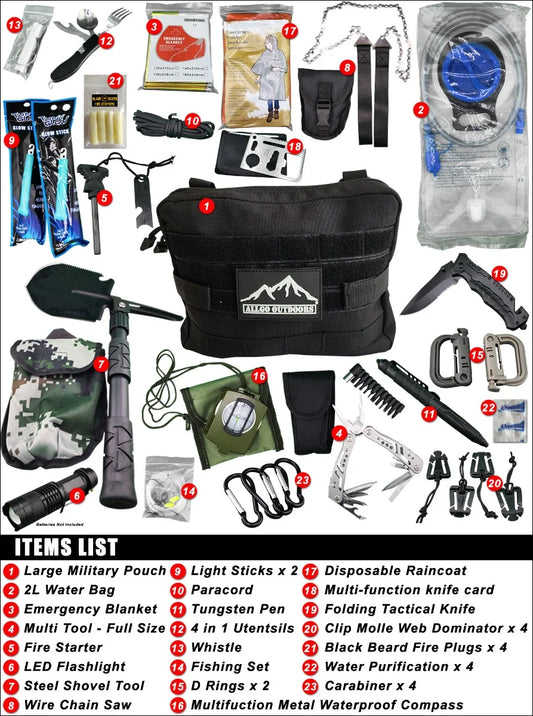 Ultimate Survival and Med Kit - Black - Kit 7 and Med 2 Kit