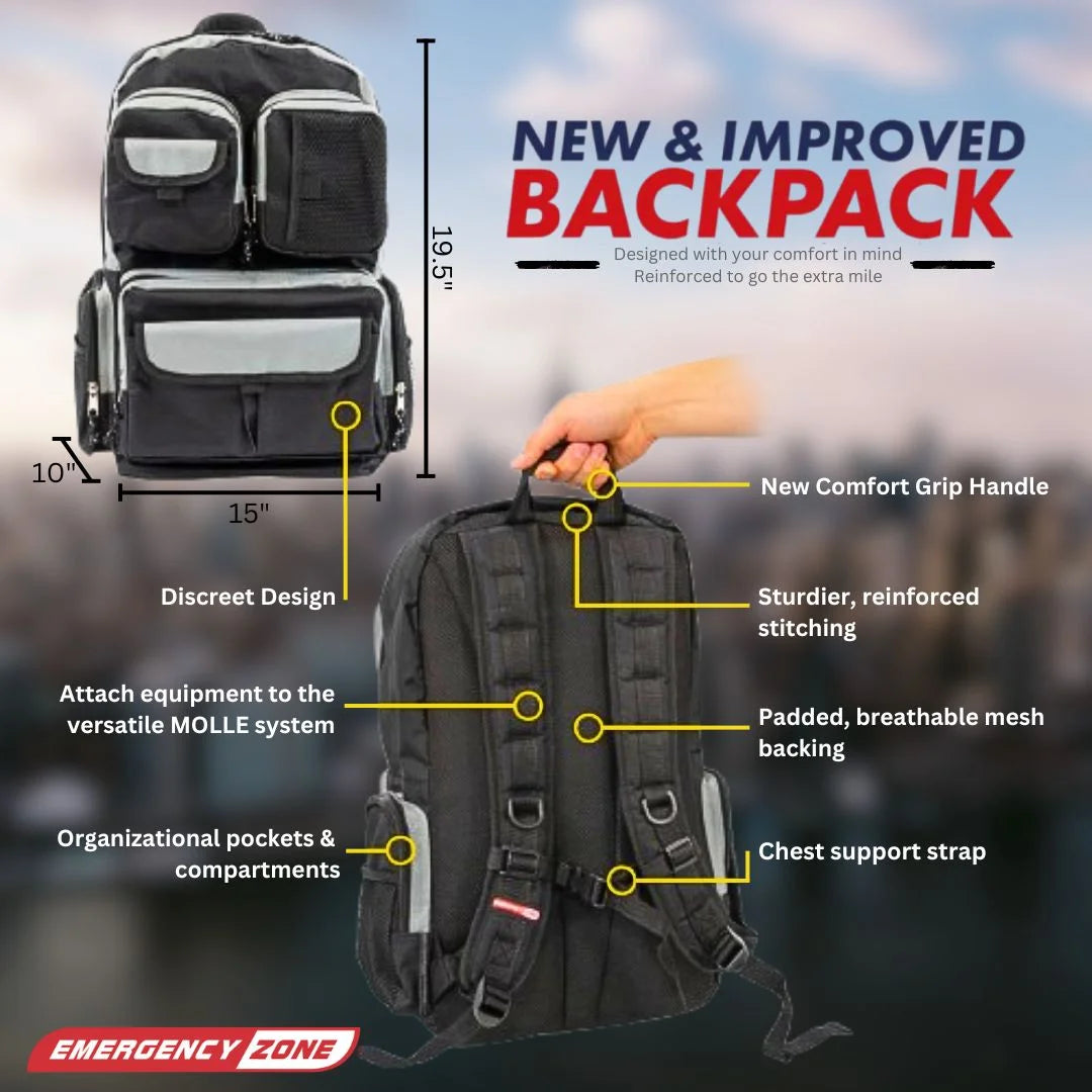 Urban Survival Bug Out Bag - 4 Person | Bugout Backpack Survival Kit w/Emergency Food Supply, Survival Gear and Supplies for Disasters