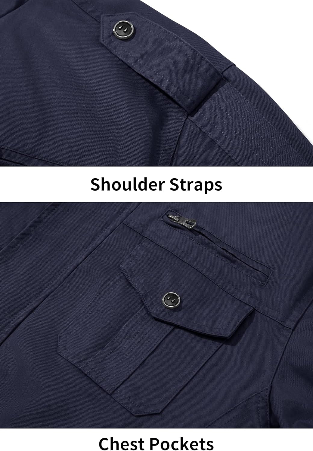 Men'S Cargo Jackets Cotton Lightweight Casual Work Coat Stand Collar Combat Jacket Windbreaker Multi Pockets