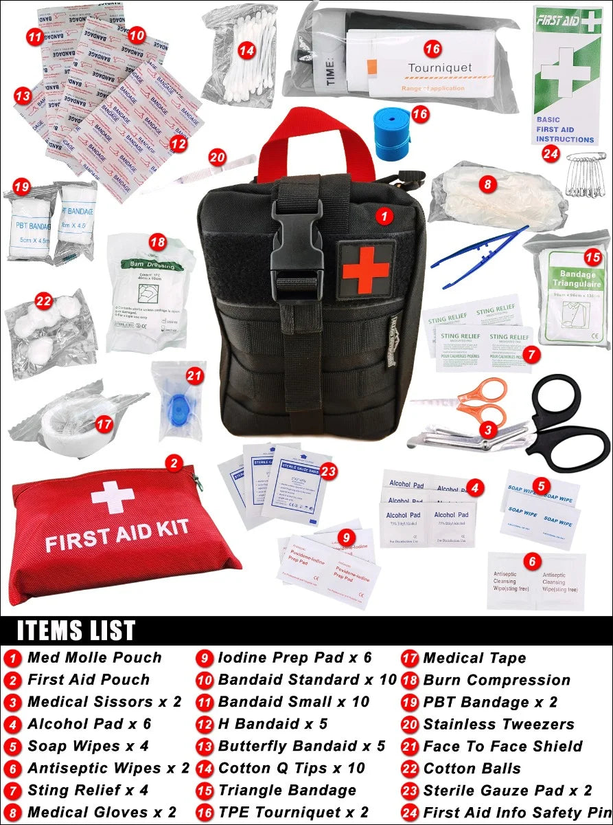Ultimate Survival and Med Kit - Black - Kit 7 and Med 2 Kit