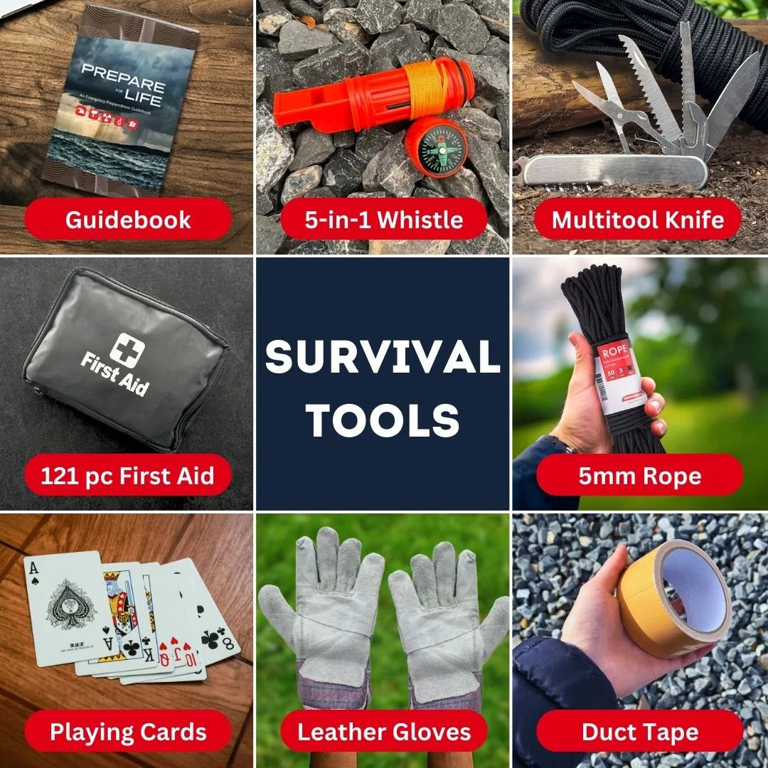 Urban Survival Bug Out Bag - 4 Person | Bugout Backpack Survival Kit w/Emergency Food Supply, Survival Gear and Supplies for Disasters