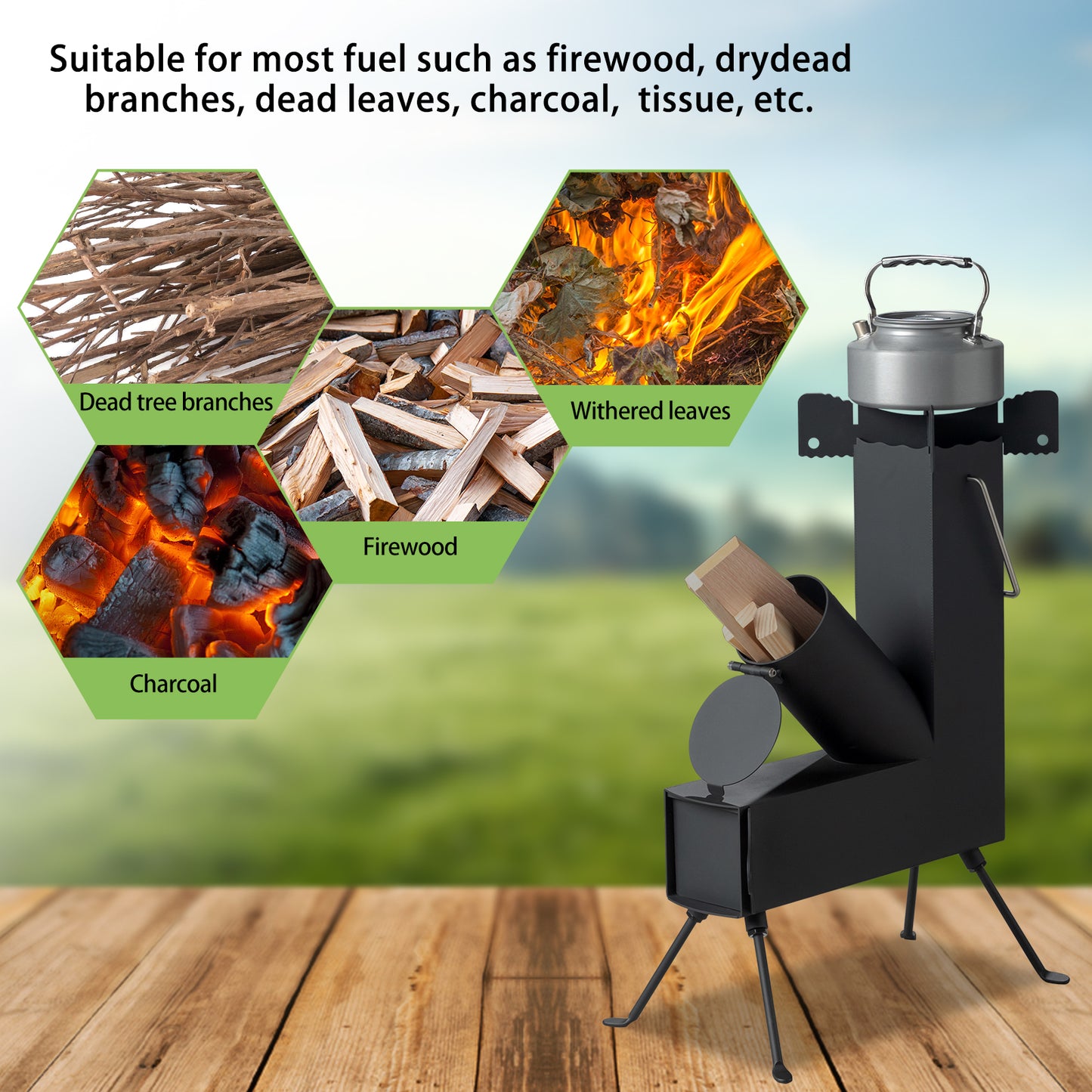 Black Wrought Iron Panels, Camping Stove