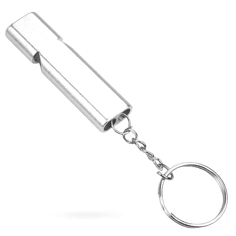 Flat Aluminum Alloy Dual Frequency Survival Whistle Double Tube Outdoor Survival Survival Whistle Equipment Equipped EDC Tool