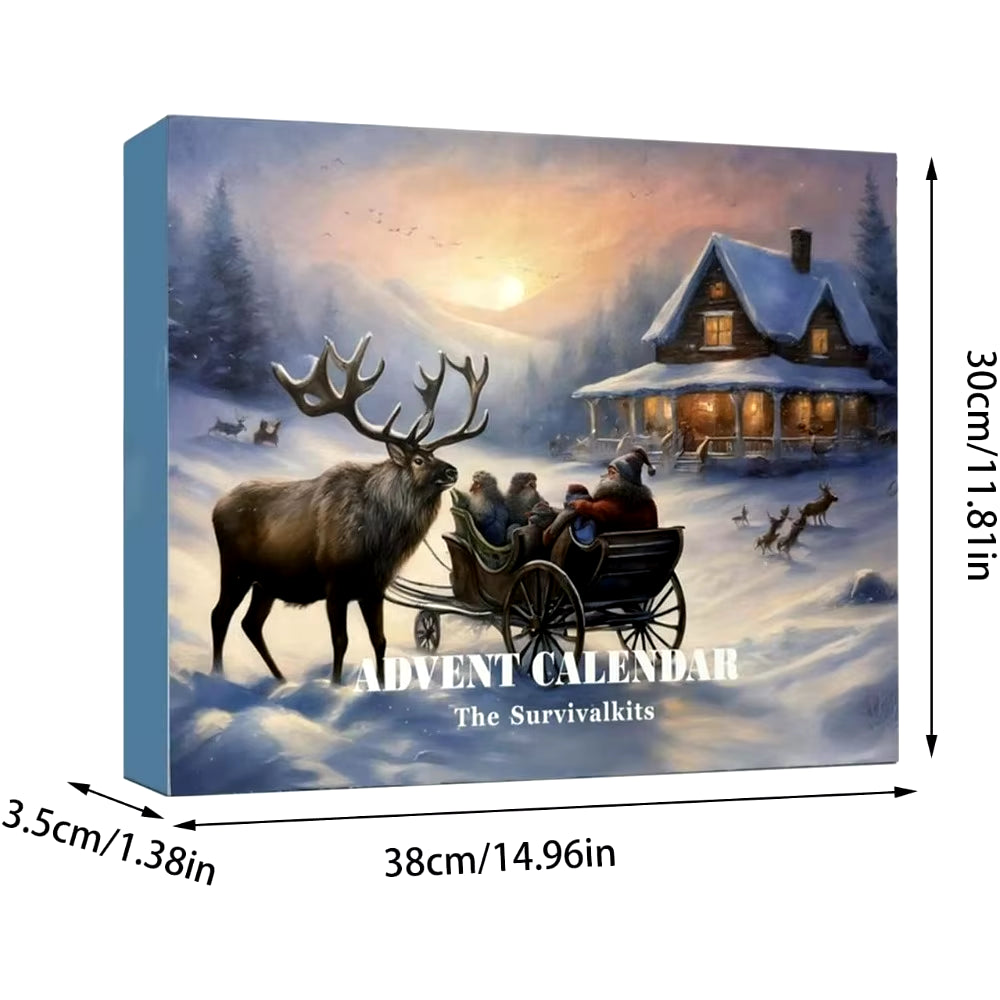 Survival Kit Advent Calendar 2024,Survival Tool Mens Advent Calendar,Survival Kit Christmas Advent Calendar for Climbers Anglers