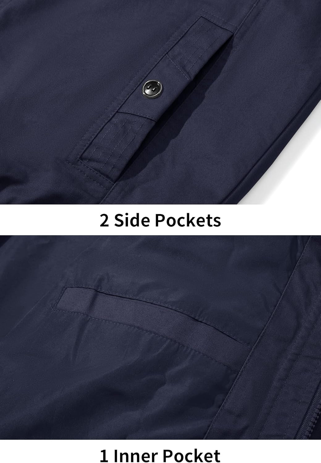 Men'S Cargo Jackets Cotton Lightweight Casual Work Coat Stand Collar Combat Jacket Windbreaker Multi Pockets