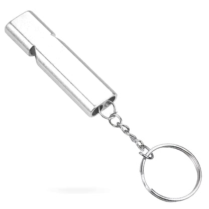 Flat Aluminum Alloy Dual Frequency Survival Whistle Double Tube Outdoor Survival Survival Whistle Equipment Equipped EDC Tool