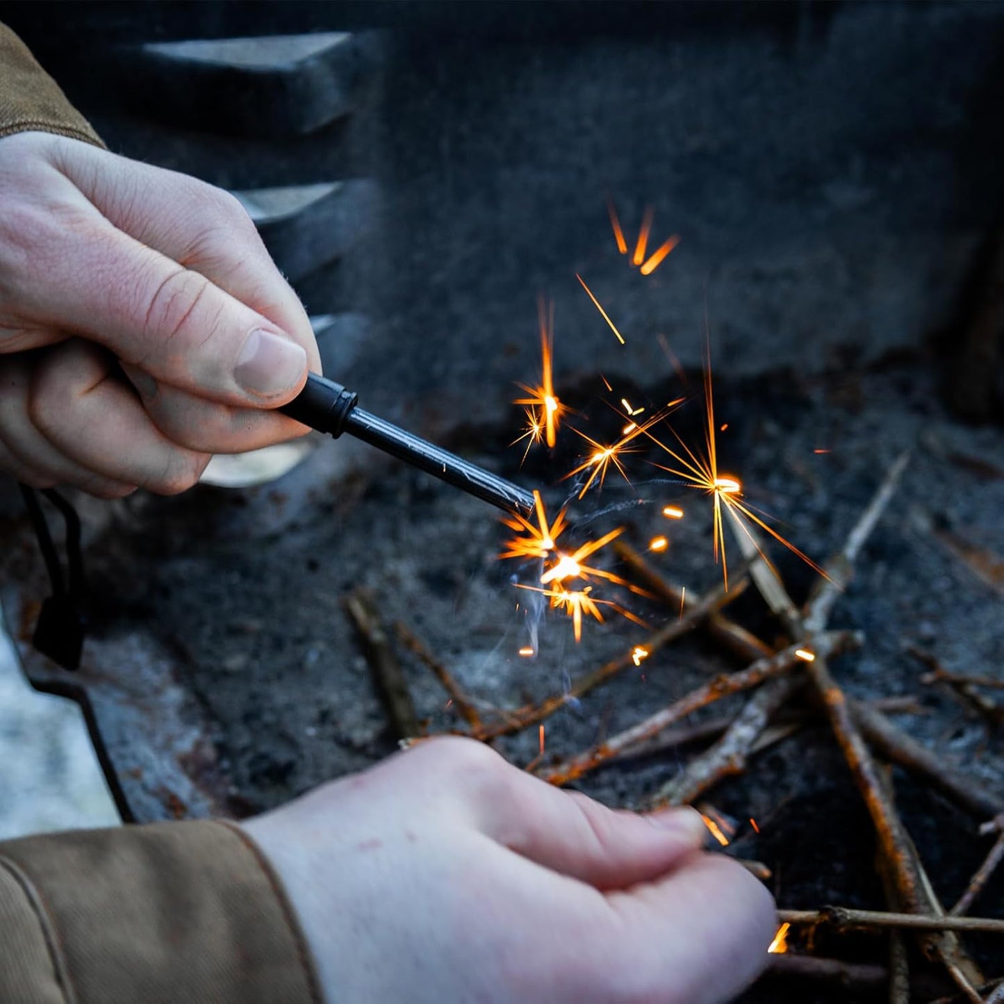 2 Pack Micro EDC Ceramic Striker Survival Fire Starter - Create Sparks Emergency Survival Tool